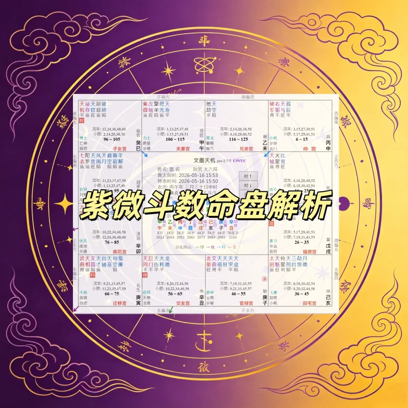 紫微斗数命盘解析服务君墨国学文化（公众号君墨紫微斗数）君墨国学文化