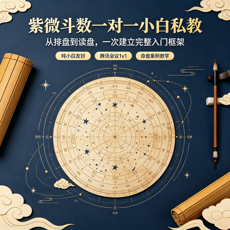 紫微斗数小白入门一对一私教-君墨国学--传承正统易学